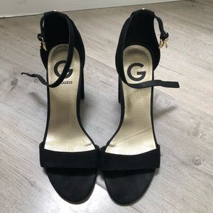 G by Guess Black Suede Block Heels